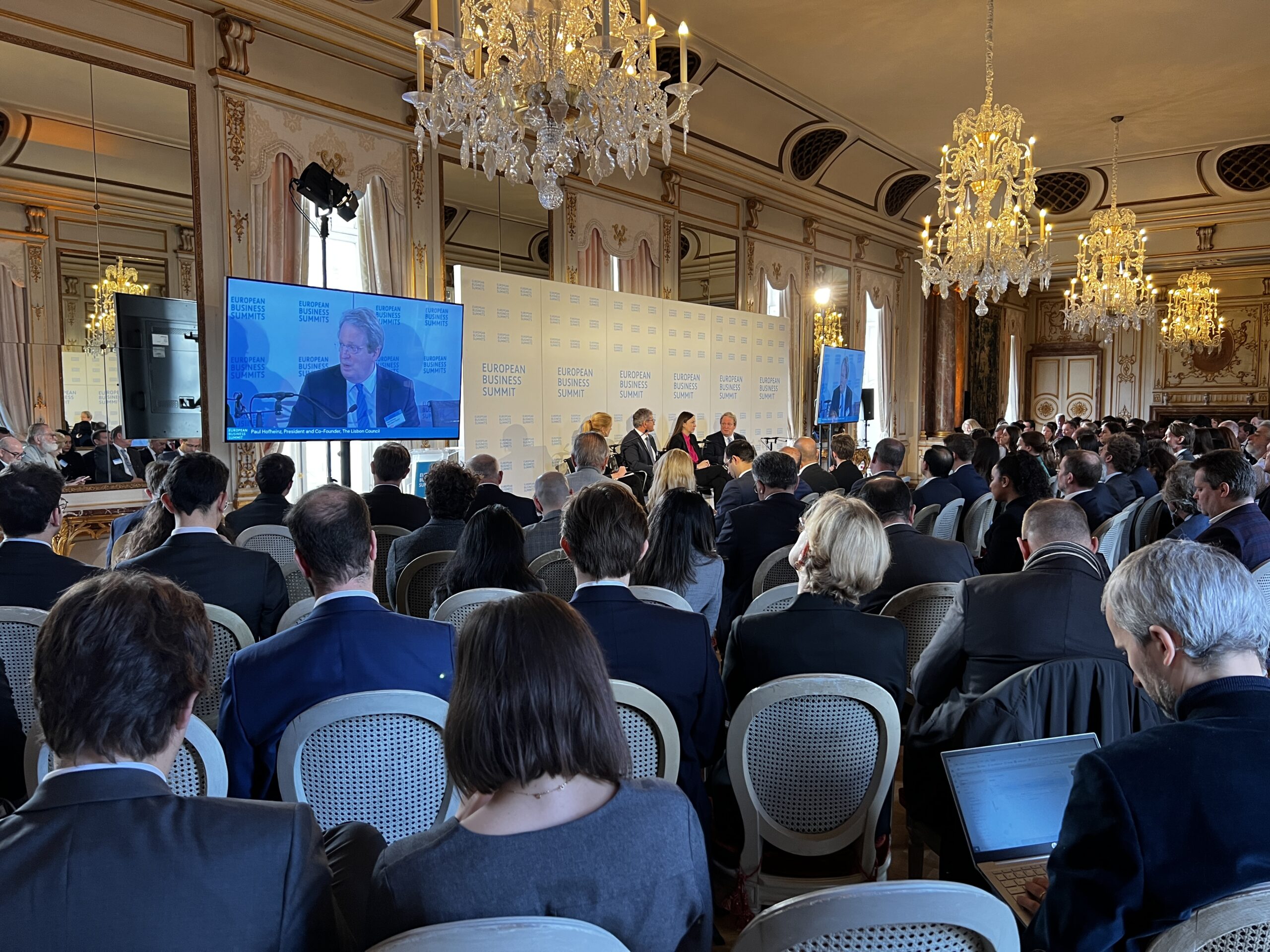 speakers on the stage of the European Business Summit 2022